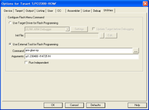 Use External Tool for Flash Programming