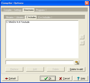 Compiler Options Directories C Includes
