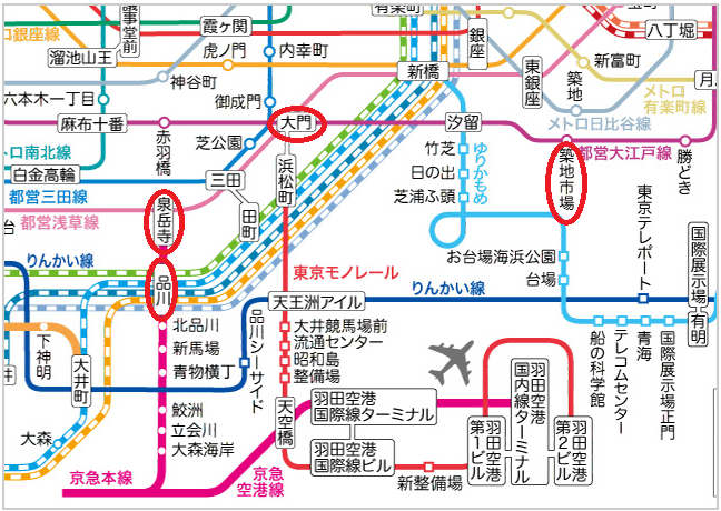 東京の路線図